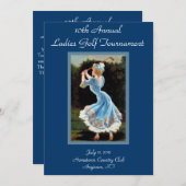 Dames Golf Toernoodoproepen Kaart (Voorkant / Achterkant)