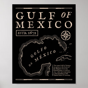 Dames Golf Van Mexico 1672 Historische Kaart V-hal Poster