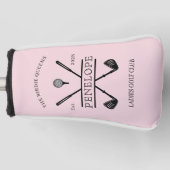 Dames Golfclub Naam Roze Dames Golfheadcover (Voorkant)