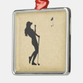 Dames Golfer Metalen Ornament (Links)