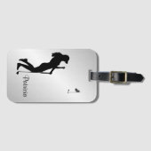 Dames Golfer Personal Bagagelabel (Voorkant (horizontaal))