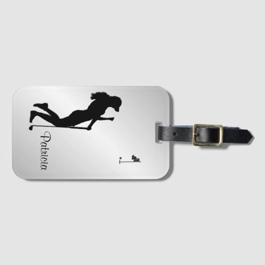 Dames Golfer Personal Bagagelabel (Voorkant (horizontaal))