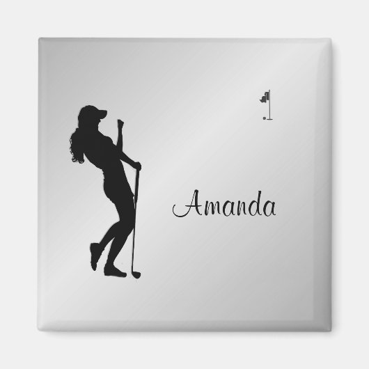 Dames Golfer Personal Magneet (Voorkant)