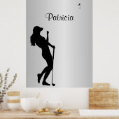 Dames Golfer Personal Poster (Keuken)