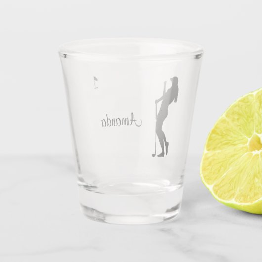 Dames Golfer Personal Shot Glas (Achterkant)