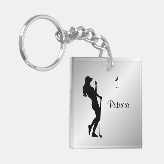 Dames Golfer Personal Sleutelhanger (Voorkant Links)