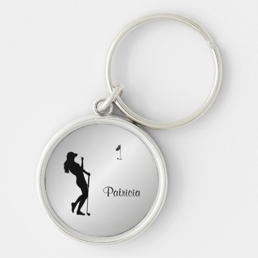 Dames Golfer Personal Sleutelhanger (Voorkant)