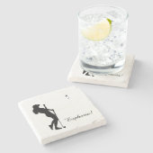 Dames Golfer Stenen Onderzetter (Zijkant)