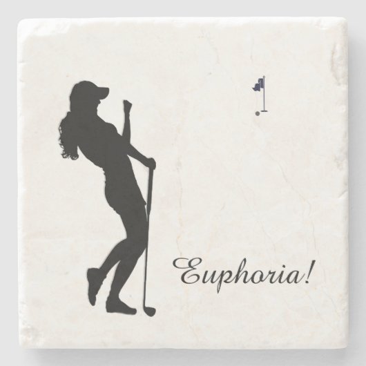 Dames Golfer Stenen Onderzetter (Voorkant)