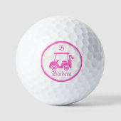 Dames Golfkar Borstkanker Bewustzijn Personaliseer Golfballen (Voorkant)