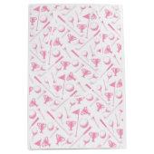 Dames Golfpatroonroze witte preppy-tegel Medium Cadeauzakje (Voorkant)