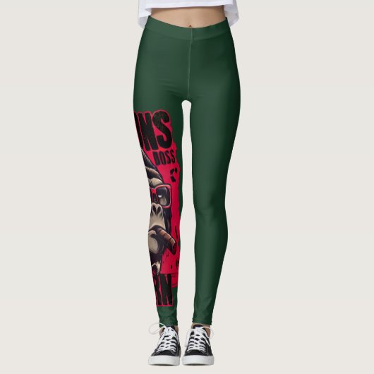 Dames Gorilla Baas Lessen Leren Leggings (Voorkant)