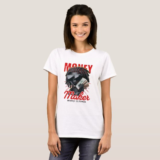 Dames Gorilla Money Maker T-shirt - Queen Mindset (Voorkant volledig)