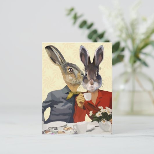 Dames Gossiping Briefkaart (Staand voorkant)