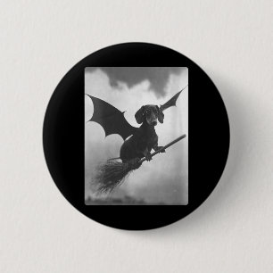 Dames gotische Das-witch-bezemvleermuisvleugels Ronde Button 5,7 Cm