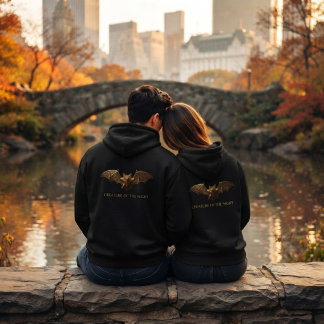 Dames gotische Halloween-trui met gouden vleermuis Hoodie