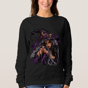 Dames gotische heks en zwarte kat sweatshirt - Mij