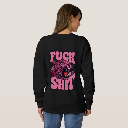 Dames Grafische Sweatshirt Bold Roze Luipaard T-sh (Achterkant volledig)