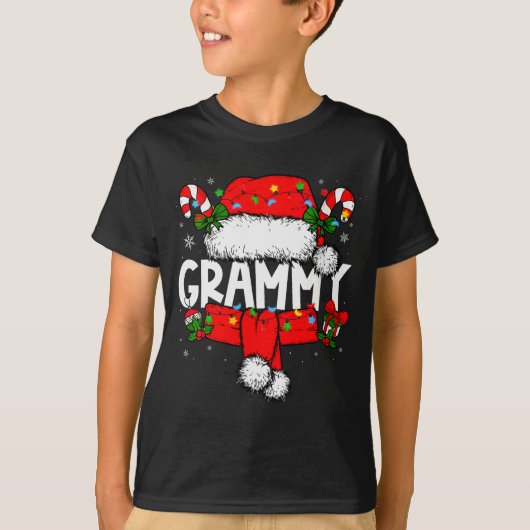 Dames Grammy Kerst Pyjama Sinterklaas Familie T-shirt (Voorkant)