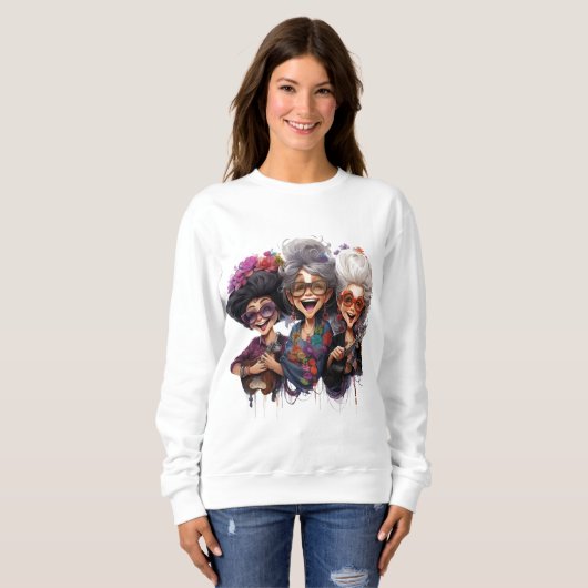 Dames Granny Friends basic sweater (Voorkant volledig)