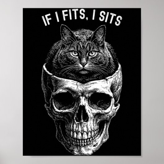 Dames grappig als het past zit ik Zwarte Kat Sched Poster (Voorkant)