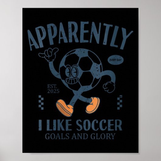 Dames grappig Blijkbaar vind ik voetbal leuk V-hal Poster (Voorkant)