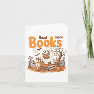 Dames Grappig Lees Meer Boeken Spook Halloween Les Kaart
