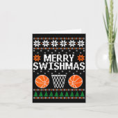 Dames grappig Merry Swishmas Kerst Basketbal Lelij Kaart (Voorkant)