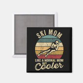Dames grappig skiën moeder skiër Moederdag winter  Magneet (Voorkant / Achterkant)