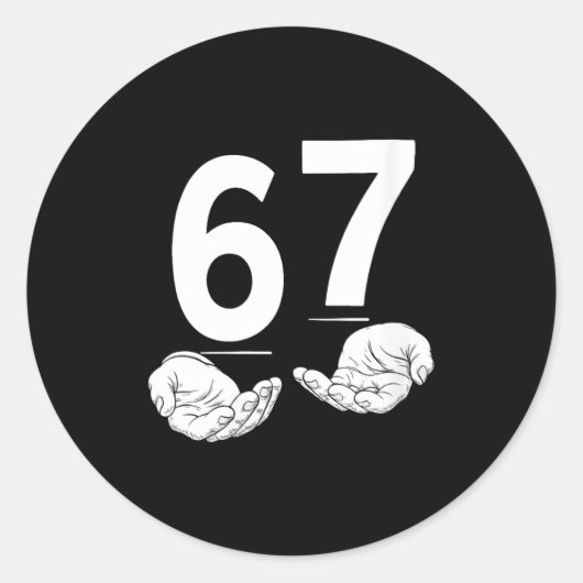 Dames Grappig Zes Zeven 6 7 Meme Gen Alpha Jargon Ronde Sticker (Voorkant)