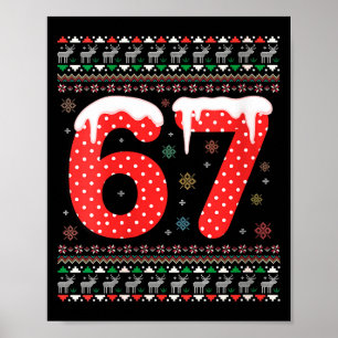 Dames Grappige 67 Meme Kerst Pjs Zes Zeven Gen A Poster