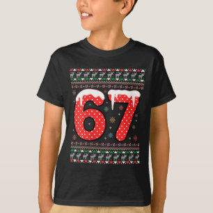 Dames Grappige 67 Meme Kerst Pjs Zes Zeven Gen A T-shirt
