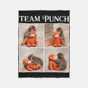 Dames grappige baby aap team punch fleece deken