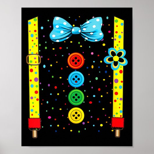 Dames grappige clown kostuums voor kinderen carnav poster (Voorkant)