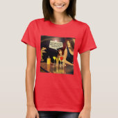 Dames grappige dames avondje uit met T-Rex T-shirt (Voorkant)
