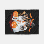 Dames Grappige Drie Boxer Pompoen Halloween Hond Fleece Deken (Voorkant (Horizontaal))