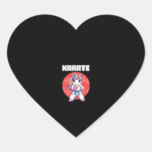 Dames Grappige Eenhoorn Karate Meisje Karate Marti Hart Sticker