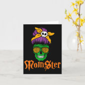 Dames grappige enge Moeder-monster Schedel Kaart (Gele Bloem)
