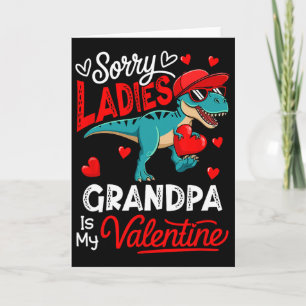 Dames Grappige Grap Opa Is Mijn Valentijn T-rex T- Kaart