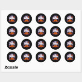 Dames grappige Halloween hond verkleed als spook Ronde Sticker (Vel)