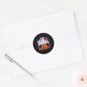 Dames grappige Halloween hond verkleed als spook Ronde Sticker (Envelop)
