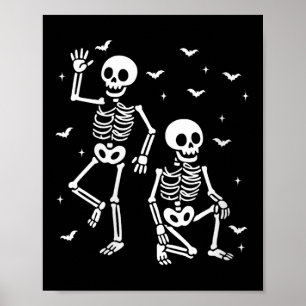 Dames grappige Halloween Trump skelet Trump V-hals Poster