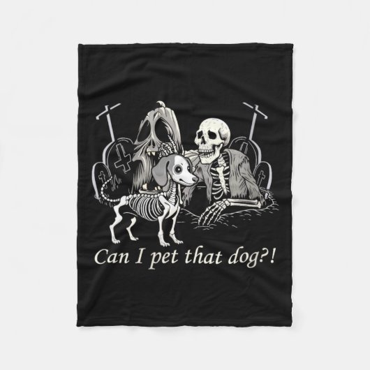 Dames grappige hondenliefhebber grappige skelet ho fleece deken (Voorkant)
