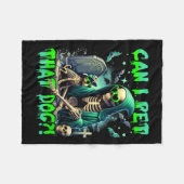 Dames grappige hondenliefhebber skelet Halloween h Fleece Deken (Voorkant (Horizontaal))