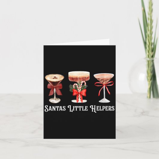 Dames grappige Kerstman zijn kleine helper Martini Kaart (Voorkant)