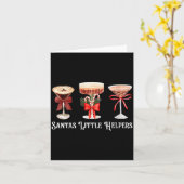 Dames grappige Kerstman zijn kleine helper Martini Kaart (Gele Bloem)