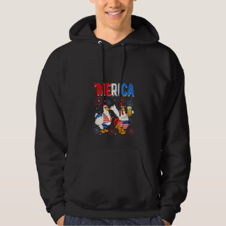 Dames grappige kip 4 juli bier drinken Ame Hoodie