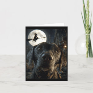 Dames Grappige Labrador Selfie Volle Maan Vliegend Kaart