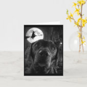 Dames Grappige Labrador Selfie Volle Maan Vliegend Kaart (Gele Bloem)