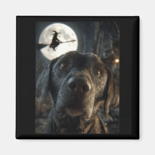 Dames Grappige Labrador Selfie Volle Maan Vliegend Magneet (Voorkant)